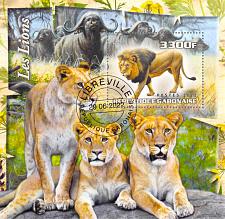Buy Gabon 2022 CTO Sheet Lions water buffalo animals 1 value (TS0052)