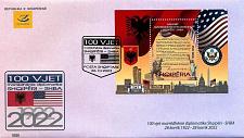 Buy Albania Stamps 2022. 100 years Albania - U.S.A Diplomatic Relations. FDC Block