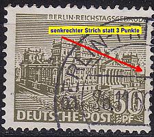Buy GERMANY BERLIN [1949] MiNr 0053 IV ( O/used ) [03] Architektur Plattenfehler