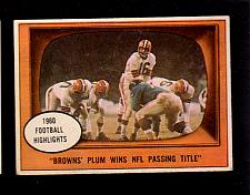 Buy 1961 Topps #132 Milt Plum 1960 Football Highlights Browns
