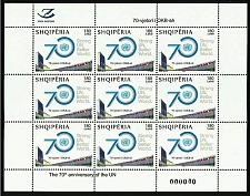 Buy Albania Stamps 2015. The 70th anniversary of the UN.Full set sheet MNH