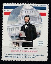 Buy HEROIC AMERICANS. ABRAHAM LINCOLN 1942 POSTER STAMP