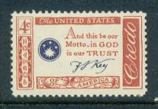 Buy 1142 4c Francis Scott Key Credo Fine MNH Plt/4 UR 26696 F05989