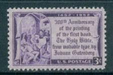 Buy 1014 3c Gutenberg Bible Fine MNH Plt/4 UR 24692 F00074