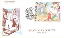 Buy Albania Stamps 1995. 300th anniv. Jean de La Fontaine. FDC Block Mich. 106