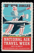 Buy 10th YEAR JUBILEE NATIONAL AIR TRAVEL WEEK VINTAGE POSTER STAMP