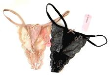 Buy A518 Sophie B Intimates NEW Women's Sheer Mesh Scalloped Embroidered Lace Thongs