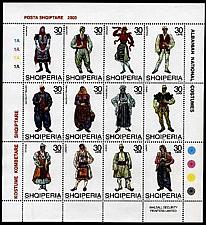 Buy Albania stamps 2003. NATIONAL FOLK COSTUMES. Set Sheet MNH