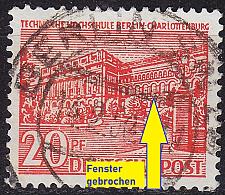 Buy GERMANY BERLIN [1949] MiNr 0049 II ( O/used ) [06] Architektur Plattenfehler