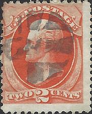 Buy US Scott #178 Used Fine 2 Cent 1875 Thomas Jefferson Stamp CV 15.00