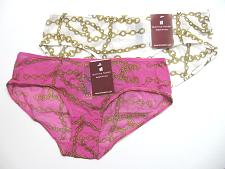 Buy A0313 Donna Loren Women's Linkage Print Paper Thin Microfiber Hipster Pink Ivory
