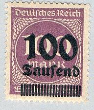 Buy Germany 253 Unused 100th over 100 2 1923 (G0686)+