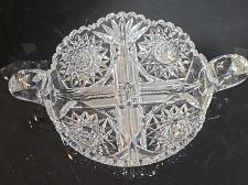 Buy ABP cut glass 2 handled divided dish American brilliant period 1886 -1915 bob58