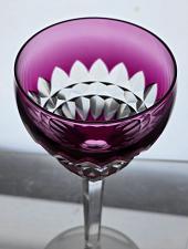 Buy SIGNED Val st Lambert Amethyst Hand Cut to clear wine glass