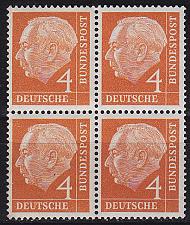Buy GERMANY BUND [1954] MiNr 0178 xv ( **/mnh ) [01] 4er