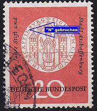 Buy GERMANY BUND [1957] MiNr 0255 F41 III ( O/used ) [01] Plattenfehler