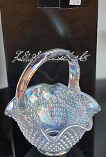 Buy L.E Smith Glass scoloped opalescent hobnail basket