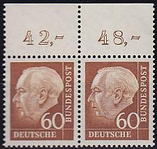 Buy GERMANY BUND [1957] MiNr 0262 w ( **/mnh ) [01] Rand ob 2er