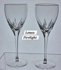 Buy Lenox Cut glass Firelight gold rim Crystal wine Made in USA mouth blown 2 pieces