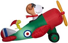 Buy Gemmy Christmas Airblown Inflatable 4.5' Snoopy in Airplane Scene