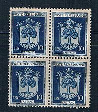 Buy San Marino 242 Unused blk 4 Coat of Arms 1945 CV 1.20 (S0884)