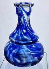 Buy Art glass blue swirl vase