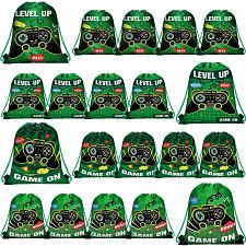 Buy WILLBOND 16 Pieces Video Game Drawstring Bags 12 x 10 Inch Video Game Party B...