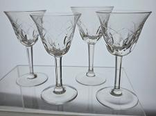 Buy 4 Hand Cut Glass panel sherry glasses