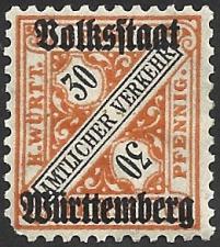 Buy German State Wurttemburg Unused Scott #O158 Catalog Value $.80