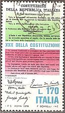 Buy [IT1333] Italy: 30th Anniv. Italian Consitution (1978) Used Single