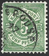Buy German State Wurttemburg Used Scott #59a Catalog Value $24.00