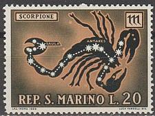 Buy [SM0723] San Marino: Signs of the Zodiac - Scorpion (1970) MNH