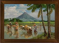 Buy Fernando Amorsolo (1892-1972). Mayon Volcano, 1949 Oil on canvas laid on board