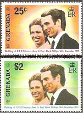 Buy [BC0317] Grenada: Royal Wedding, Princess Anne & Capt M Phillips (1973) MNH Full Set