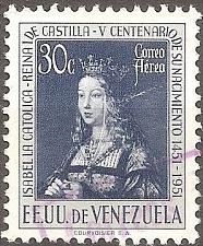 Buy [VZC333] Venezuela: Queen Isabella 500th Birth Anniversary (1951) Used