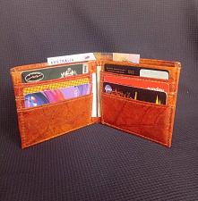 Buy MINIMALIST WALLET WITH COIN STRAP LEAF LEATHER CARD BILL NOTE WALLET COIN PURSE