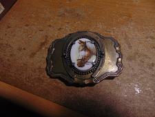 Buy vintage brass-horse/horseshoe belt buckle- western-look!
