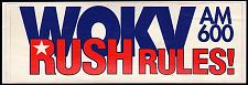 Buy RUSH LIMBAUGH Bumper Sticker WOKV AM 600 Jacksonville Florida DECAL Buy RUSH LIMBAUGH Bumper Sticker WOKV AM 600 Jacksonville Florida DECAL