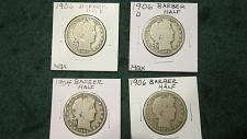 Buy 4 Average Circulated 90% Silver Barber halves