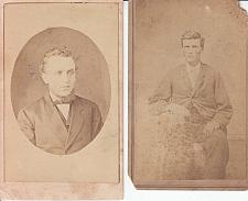 Buy vintage-1850-1899 era-lot of 2 cdv photos-gentlemen-sepia-carte de visite-look!