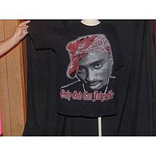 Buy pre-owned-tupac shakur-only god can judge me-t-shirt-sz 2xl-falsa da man gear-look!
