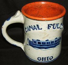 Buy CANAL FULTON OHIO Dan HARVEY Blue Gray Stoneware Pottery MUG Signed