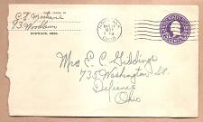 Buy USA: U436 stamped addressed envelope cancelled Norwalk, OH 1937 - 2 scans