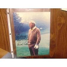 Buy signed/autographed 8x10 photo-pga hof arnold palmer-golf-arnie-read!to barry!
