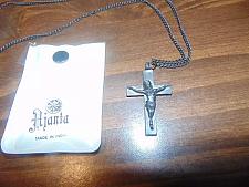 Buy vintage ajanta india crucifix necklace-hematite-ajanta caves!rare!28` inch chain