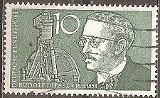 Buy [GE0783] GERMANY Rudolph Diesel Birth Centenary Used Single (1958)