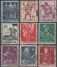Buy [ST0270] SWITZERLAND Complete set of 9 Portraits, Used (1941-1959)