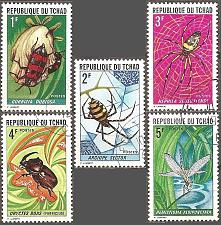 Buy [CD0252] CHAD Insects, CTO complete set (1972)