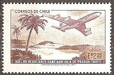 Buy [CL0413] CHILE Santiago-Easter Island-Tahiti Flights, MNH Single (1971)