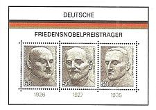 Buy [GE1203] GERMANY German Nobel Peace Prize Laureates, MNH Miniature Sheet (1975)